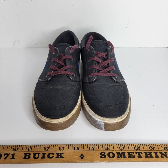 Nike SB Zoom Stefan Janoski Shoes Black Swoosh Logo Low Top Size 8.5 Academia - Picture 2 of 15